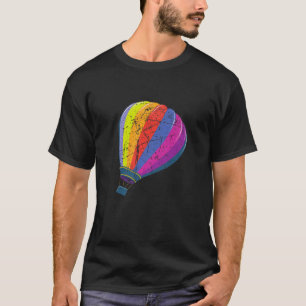 Hot Air Balloon Colourful Distressed Design Balloo T-Shirt