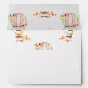 Hot Air Balloon Cute Animals Baby Shower Birthday Envelope