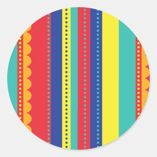 Hot Air Balloon Cute Colourful 1st Birthday Party Classic Round Sticker (Front)