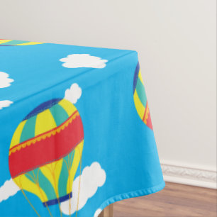 Hot Air Balloon Cute Colourful 1st Birthday Party Tablecloth