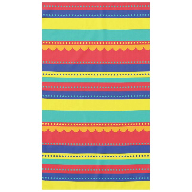 Hot Air Balloon Cute Colourful 1st Birthday Party Tablecloth (Front)