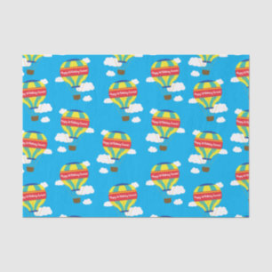 Hot Air Balloon Cute Colourful 1st Birthday Party Tissue Paper