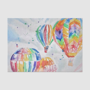 Hot Air Balloon Dad colorful Watercolor Painting Tissue Paper