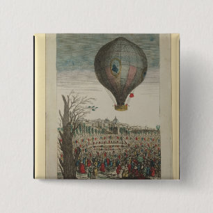 Hot-Air Balloon Experiment 15 Cm Square Badge