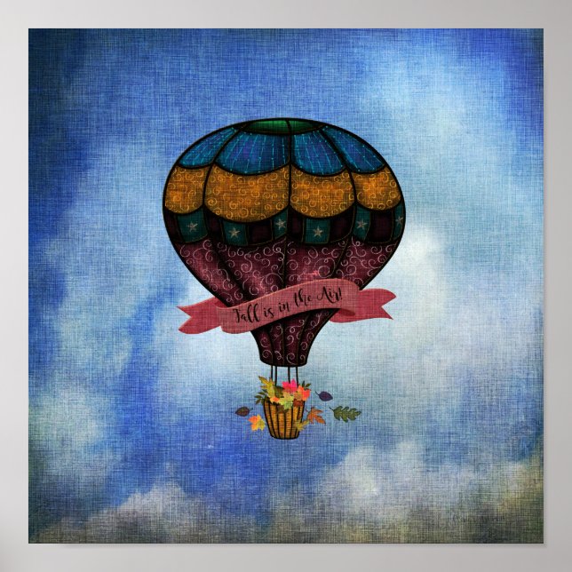 Hot Air Balloon | Fall is in the Air Poster (Front)