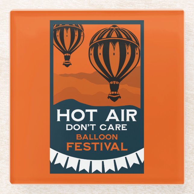Hot Air Balloon Festival Glass Coaster (Front)