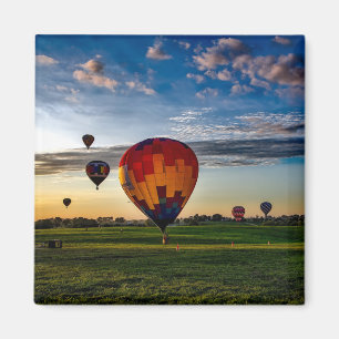 Hot Air Balloon Festival in a Beautiful Cloudy Sky Magnet