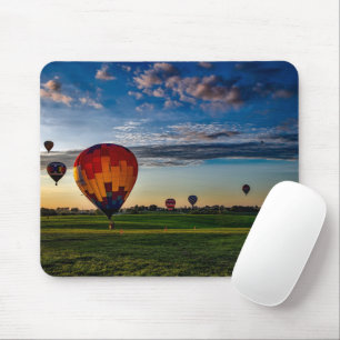 Hot Air Balloon Festival in a Beautiful Cloudy Sky Mouse Pad