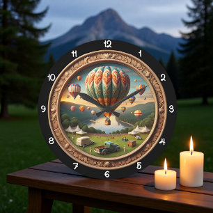 Hot Air Balloon Festival Ornate Large Clock