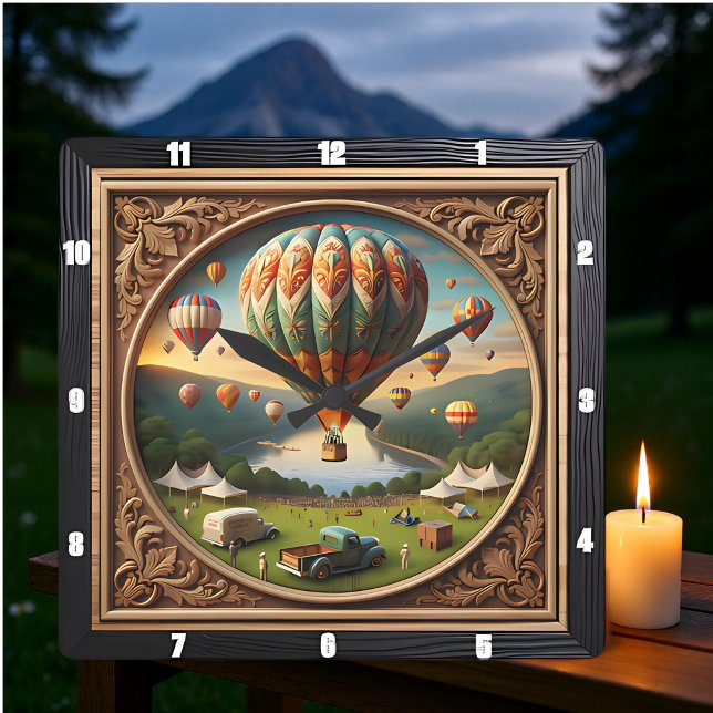 Hot Air Balloon Festival Square Wall Clock (Creator Uploaded)