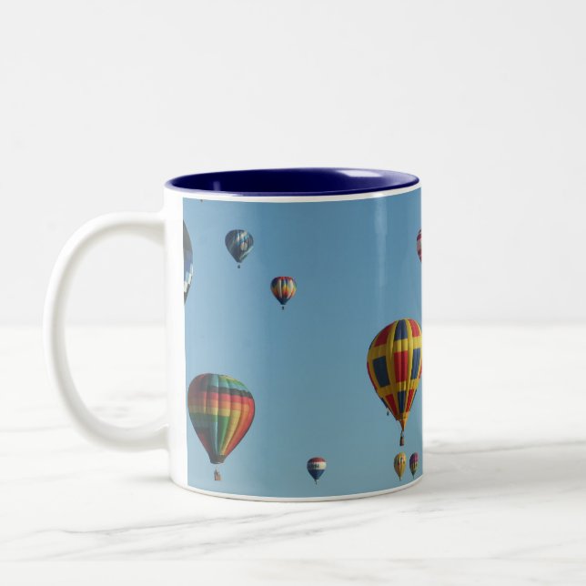 Hot Air Balloon Filed Sky Two-Tone Mug (Left)