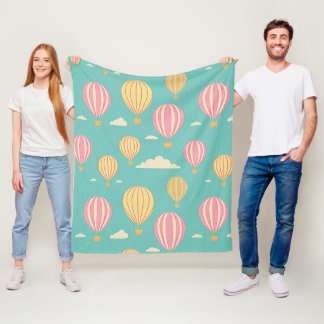 Hot Air Balloon Fleece Blanket