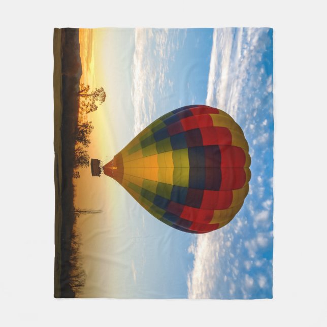Hot Air Balloon Fleece Blanket (Front)