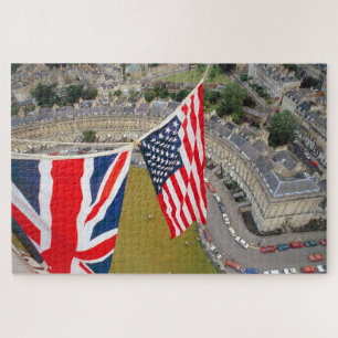 Hot Air Balloon Flight Over Bath.  Jigsaw Puzzle