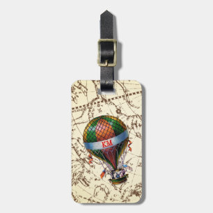Hot Air Balloon Floats on Zodiac Sky Personalise Luggage Tag