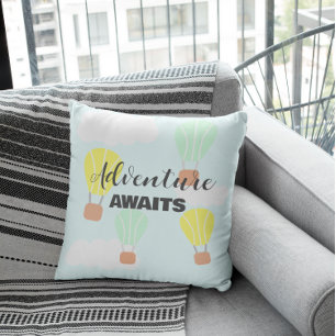 Hot Air Balloon Gender Neutral Baby Shower Cushion