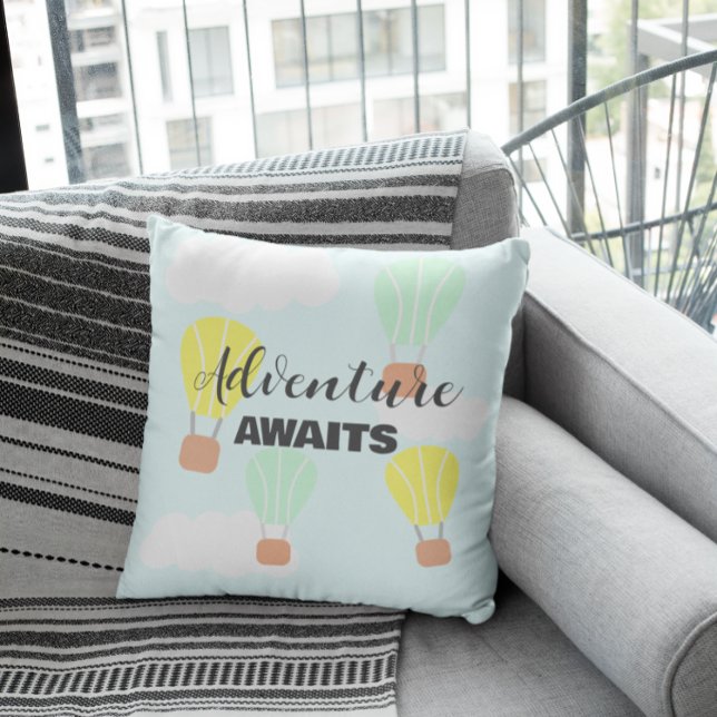 Hot Air Balloon Gender Neutral Baby Shower Cushion (Creator Uploaded)