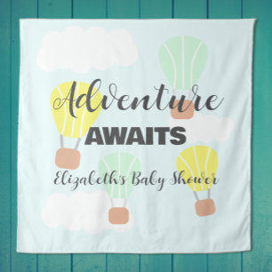 Hot Air Balloon Gender Neutral Baby Shower Tapestry