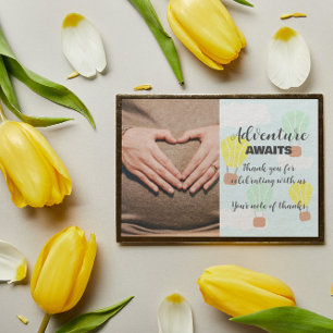 Hot Air Balloon Gender Neutral Baby Shower Thank You Card