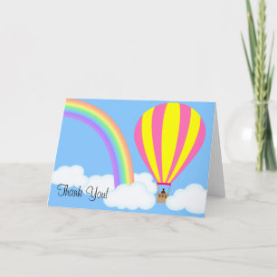 Hot Air Balloon Greeting Card - Blue Background