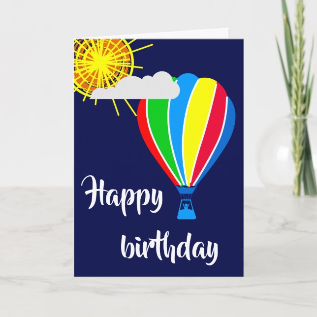 Hot Air Balloon - Happy Birthday Card (Front)