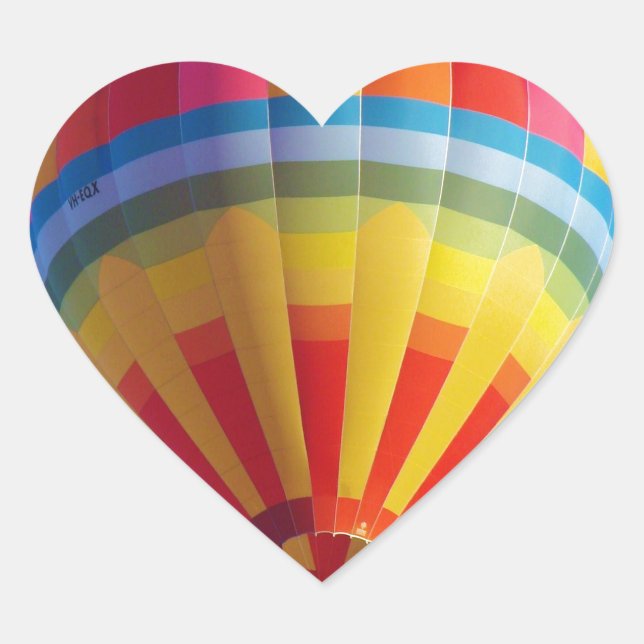 Hot Air Balloon Heart Sticker (Front)