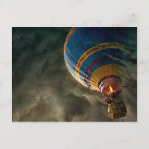 Hot Air Balloon In Storm Fantasy Postcard