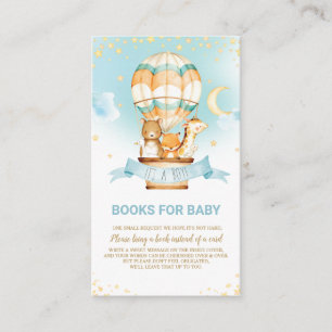 Hot Air Balloon Jungle Animals Boy Bring a Book Enclosure Card