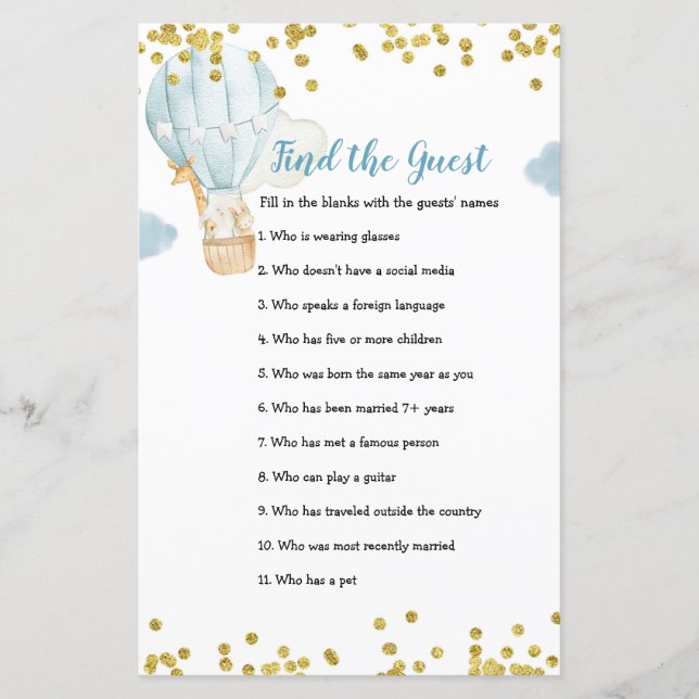 Hot Air Balloon Jungle Find the Guest game (Front)