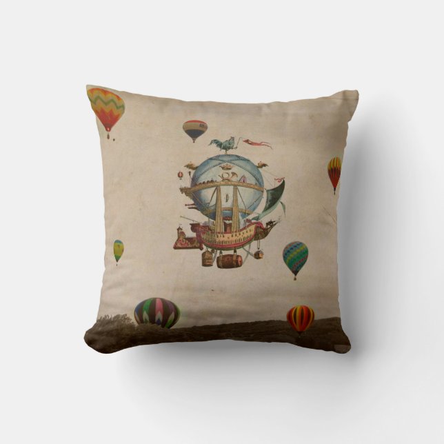 Hot Air Balloon, La Minerve 1803  travel in style Cushion (Front)