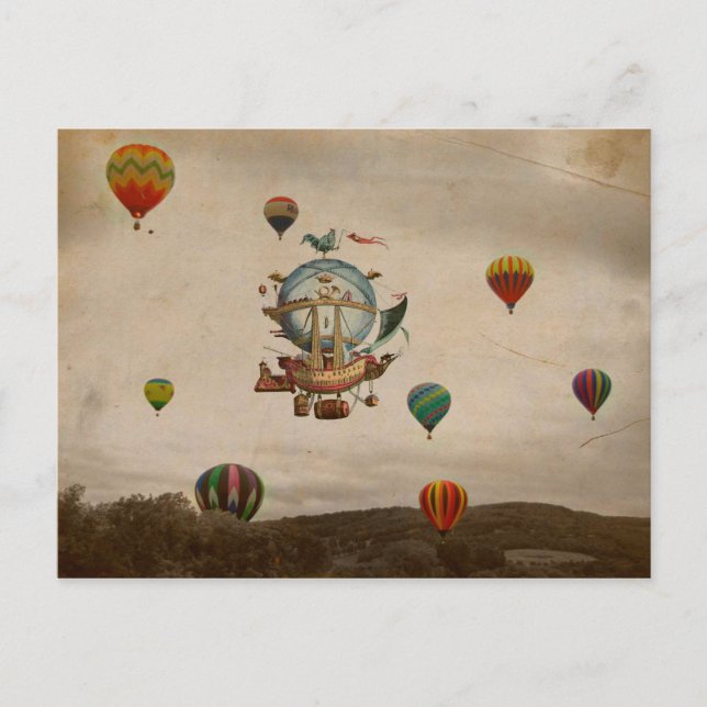Hot Air Balloon, La Minerve 1803  travel in style Postcard (Front)