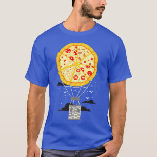 Hot Air Balloon Made From Pizza Illustration  T-Shirt