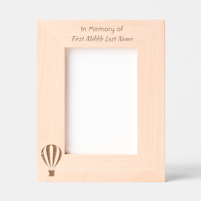 Hot Air Balloon  Memorial Keepsake  Etched Frames (Front)
