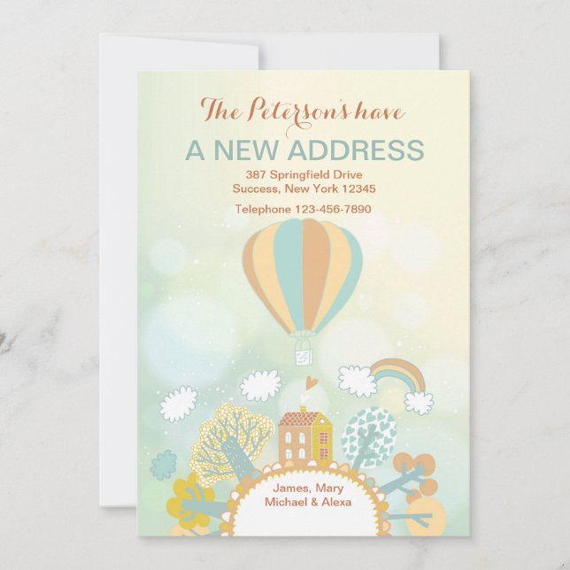 Hot Air Balloon Moving Announcement (Front)