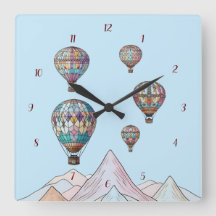 Hot Air Balloon Nursery Wall Clock