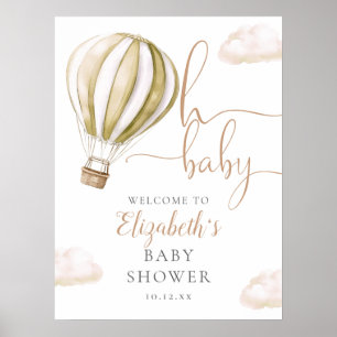 Hot Air Balloon Oh Baby Shower Welcome Sign
