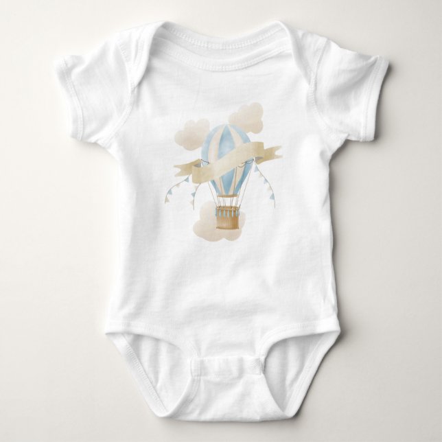 Hot Air Balloon One-Piece Baby Bodysuit (Front)