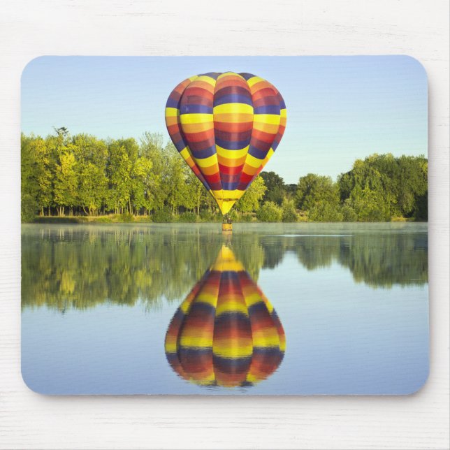 Hot Air Balloon Over the Water with Reflection Mouse Pad (Front)