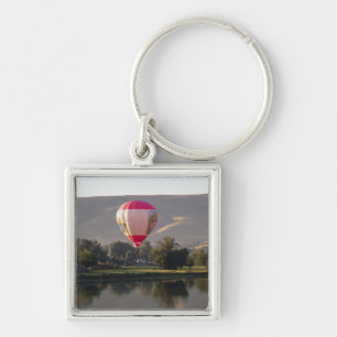Hot air balloon over the Yakima River Key Ring
