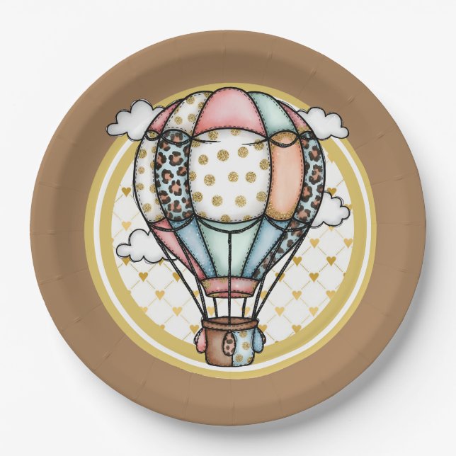Hot Air Balloon  Paper Plate (Front)