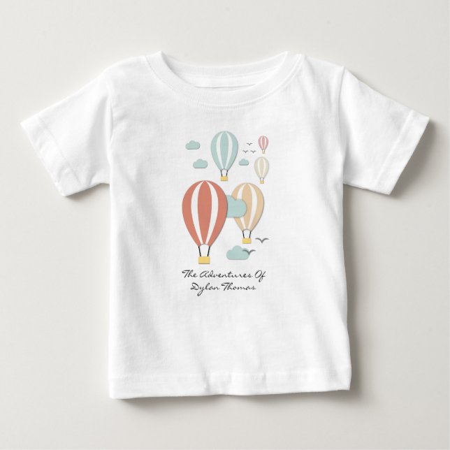 Hot Air Balloon Papercuts Baby T-Shirt (Front)