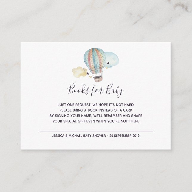 Hot Air Balloon Party in Books for Baby Enclosure Card (Front)
