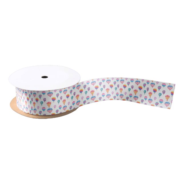 Hot Air Balloon Pattern Satin Ribbon (Spool)