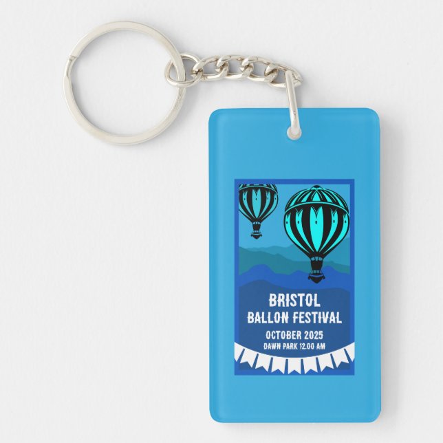 Hot Air Balloon Pilot Festival Key Ring (Front)