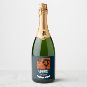 Hot Air Balloon Pilot Festival Sparkling Wine Label