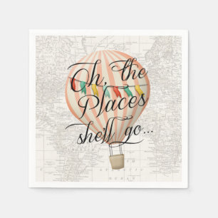 Hot Air Balloon Pink Baby Shower Napkin