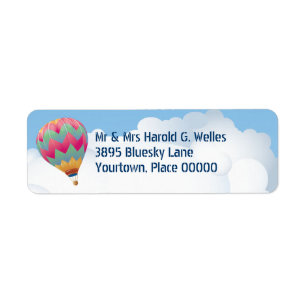 Hot Air Balloon Return Address Label