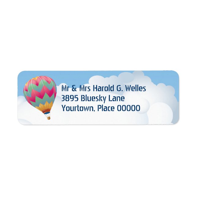 Hot Air Balloon Return Address Label (Front)