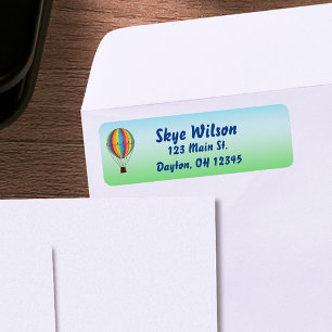 Hot Air Balloon Return Address Label