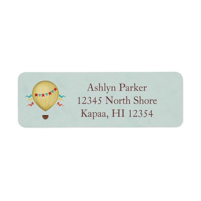 Hot Air Balloon Return Address Label (Front)